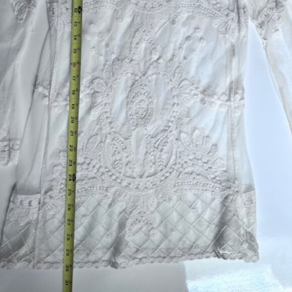SHEER LACE TOP WITH CREAM EMBROIDERY - Picture 5 of 5